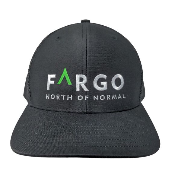 Richardson Men's Snapback Mesh Back Hat Black Embroidered Fargo Style 112 - Picture 1 of 8